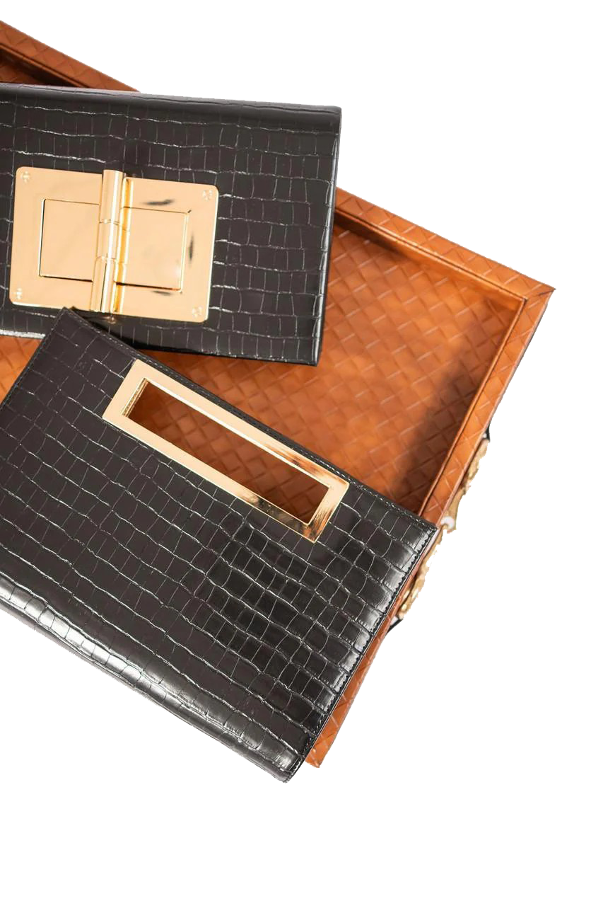 CHLOE CROC CLUTCH - Sassanova