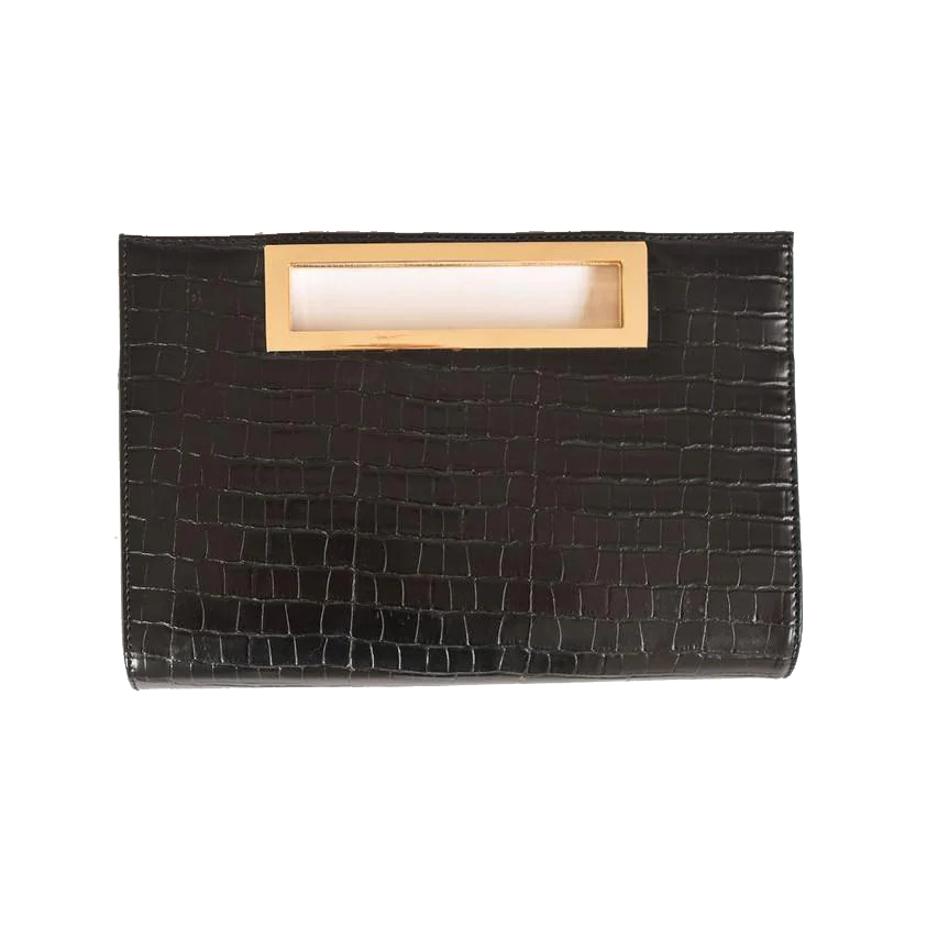 CHLOE CROC CLUTCH - Sassanova