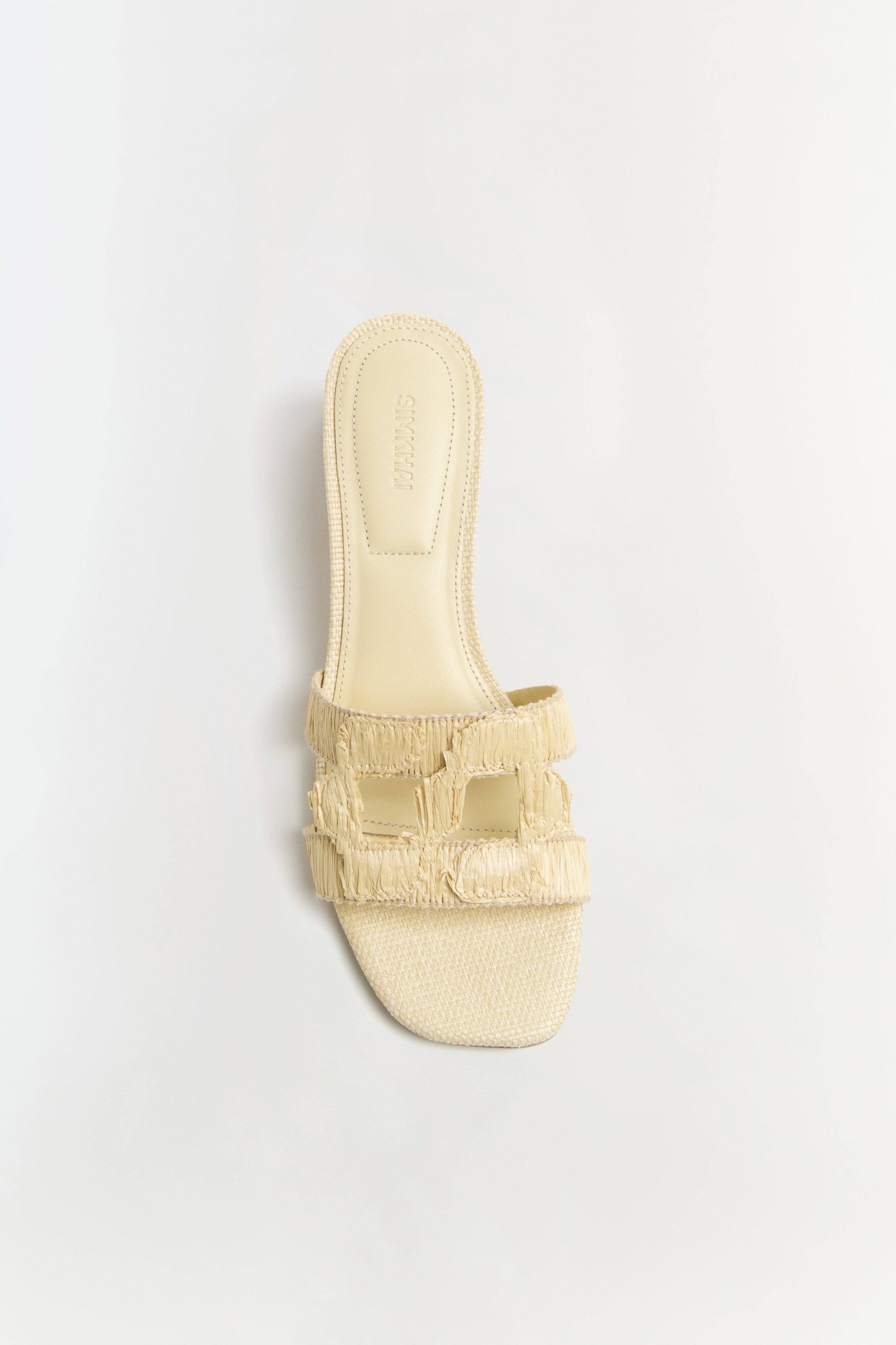 SIMKHAI MONOGRAM RAFFIA FLAT SLIDE - Shoes - Sassanova