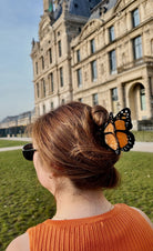 HAND PAINTED ORANGE MONARCH BUTTERFLY HAIR CLIP - sassanova