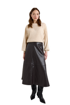 Pixie cashmere crewneck sweater with long sleeves in beige - Sassanova