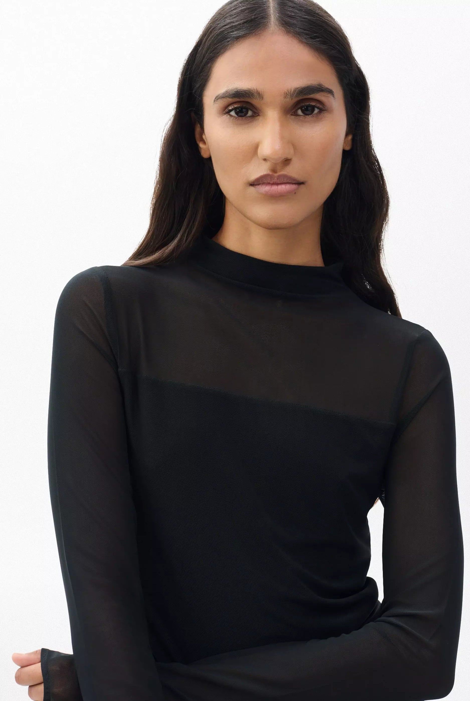 LUCA DBL LAYER MIX MEDIA MOCKNECK LS TOP - Sassanova