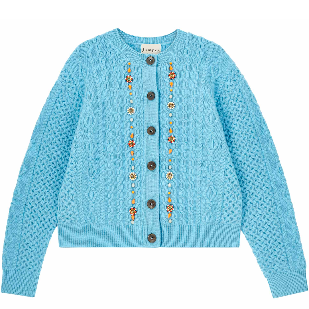 JEWEL CABLE CARDIGAN - sassanova