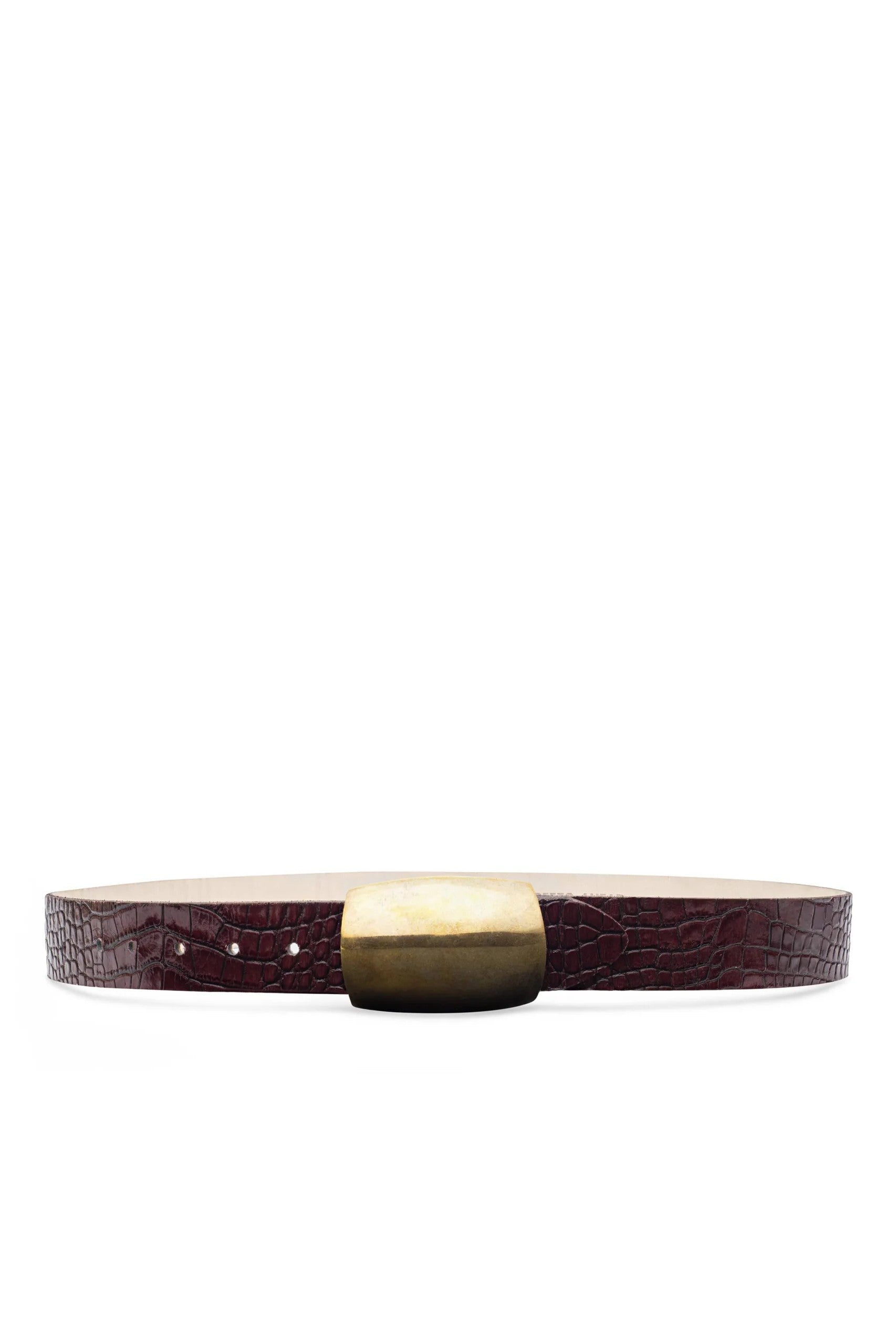 MILOU DOMED CROC EMB BELT BURGUNDY-sassanova