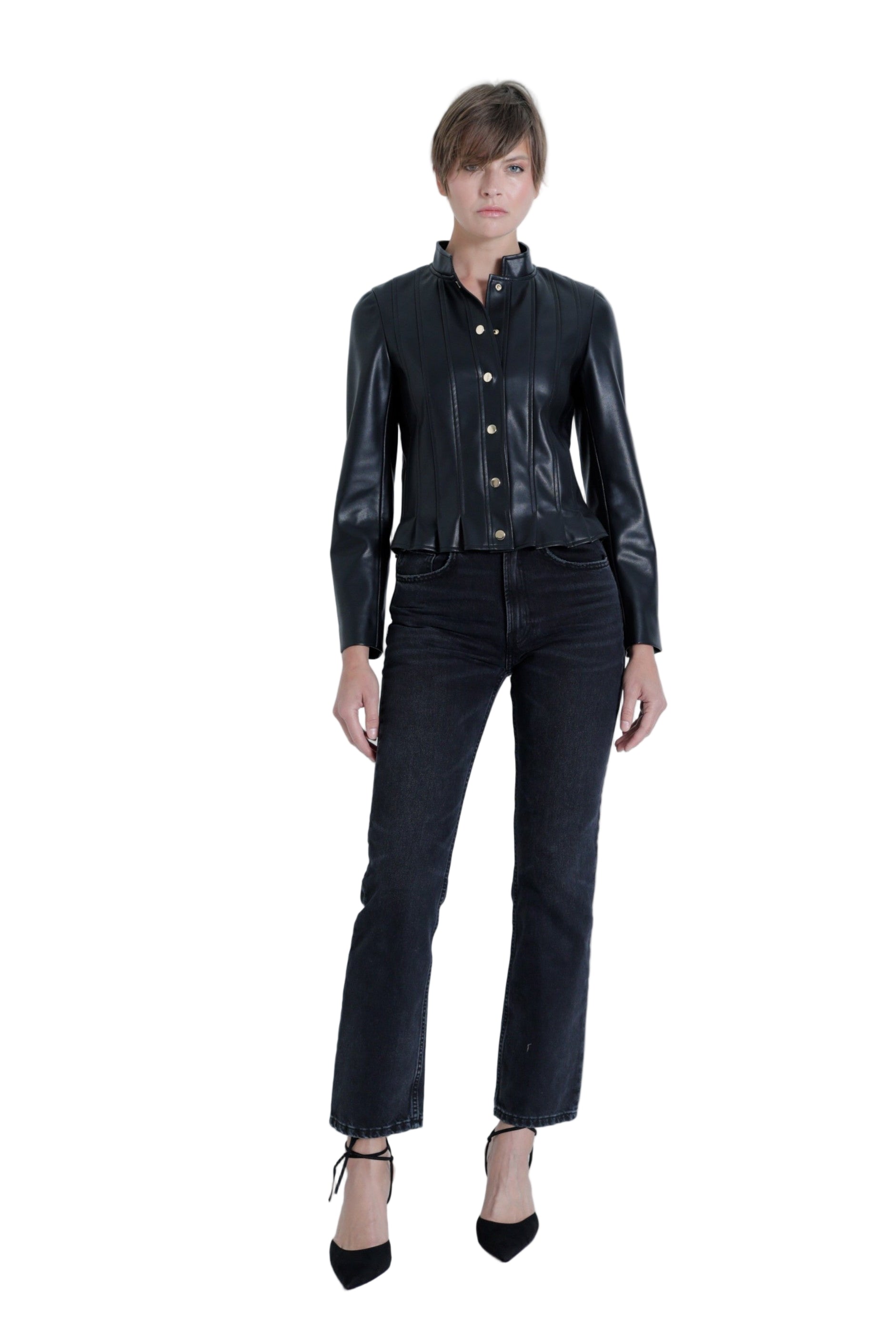 SCARLETT VEGAN LEATHER JACKET-Sassanova