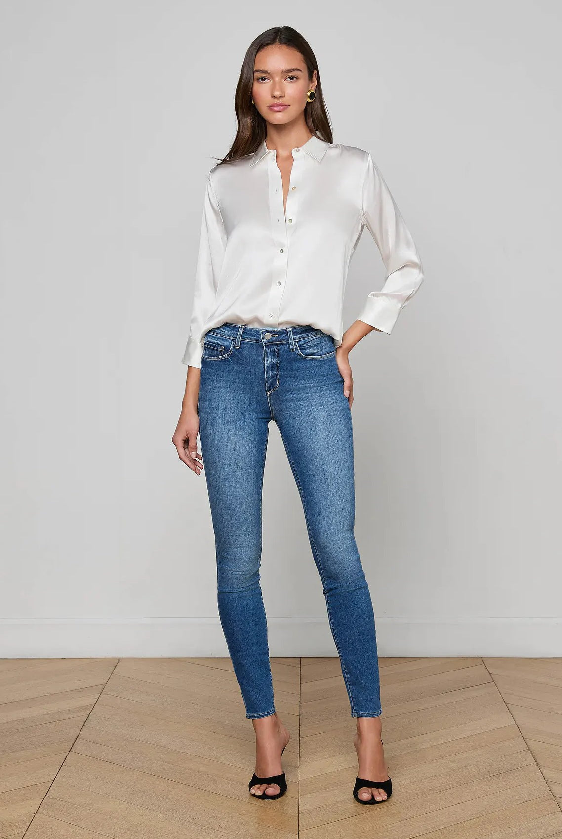 DANI 3/4 SLEEVE SOLID BLOUSE - Blouses - Sassanova