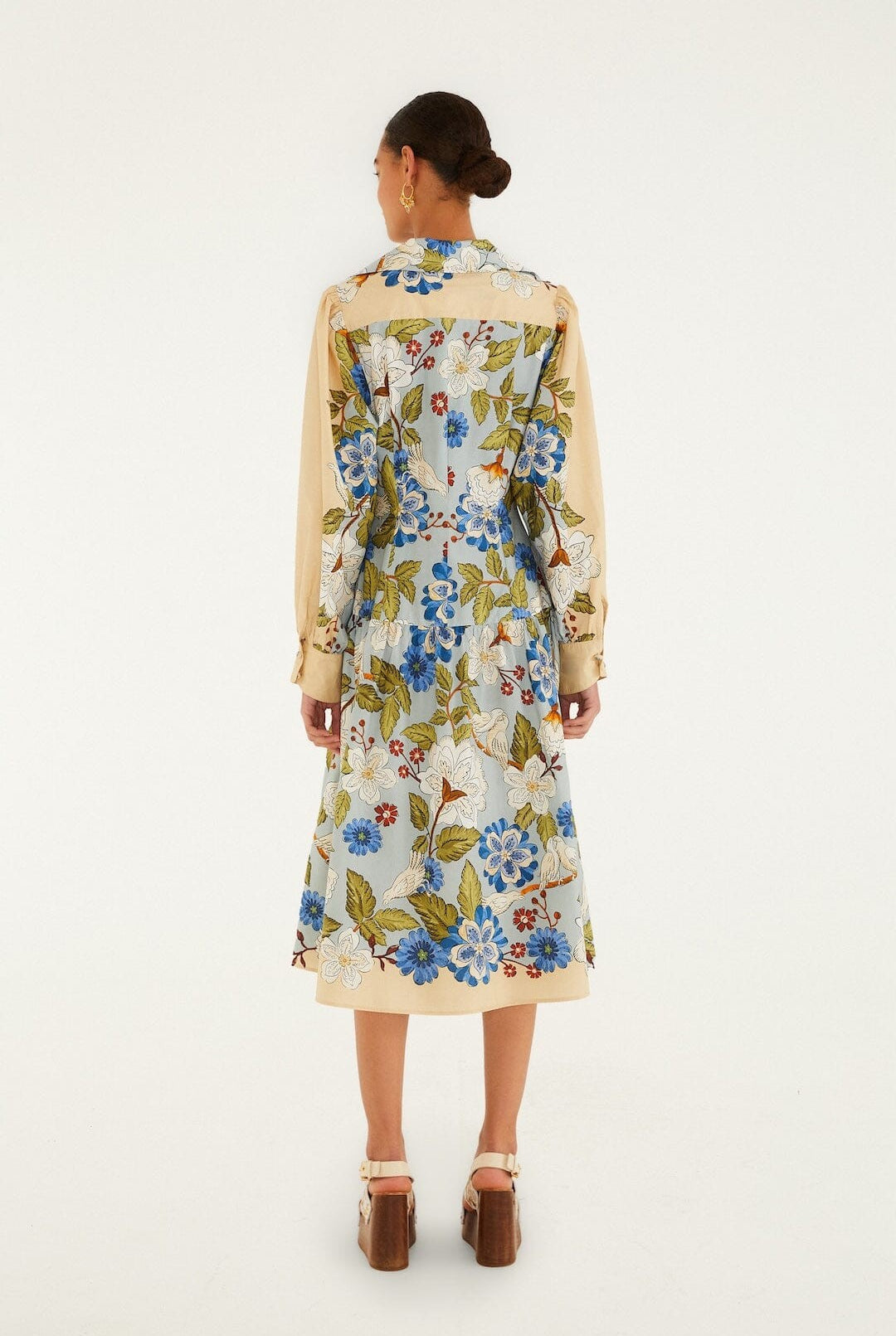 GARDEN SCARF LONG SLEEVED MIDI DRESS - Dresses - Sassanova