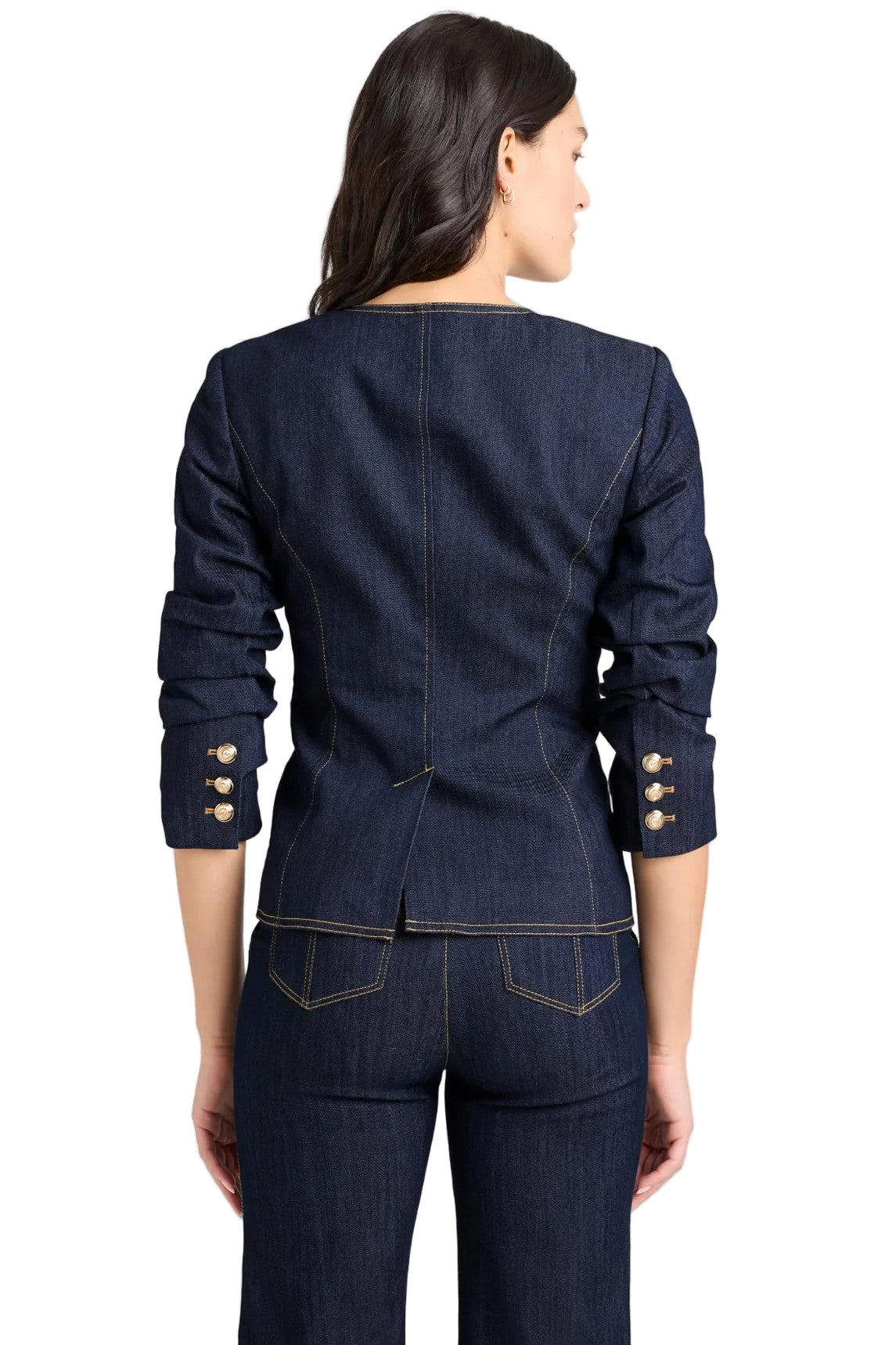 Denim Scrunched Chris Jacket-sassanova
