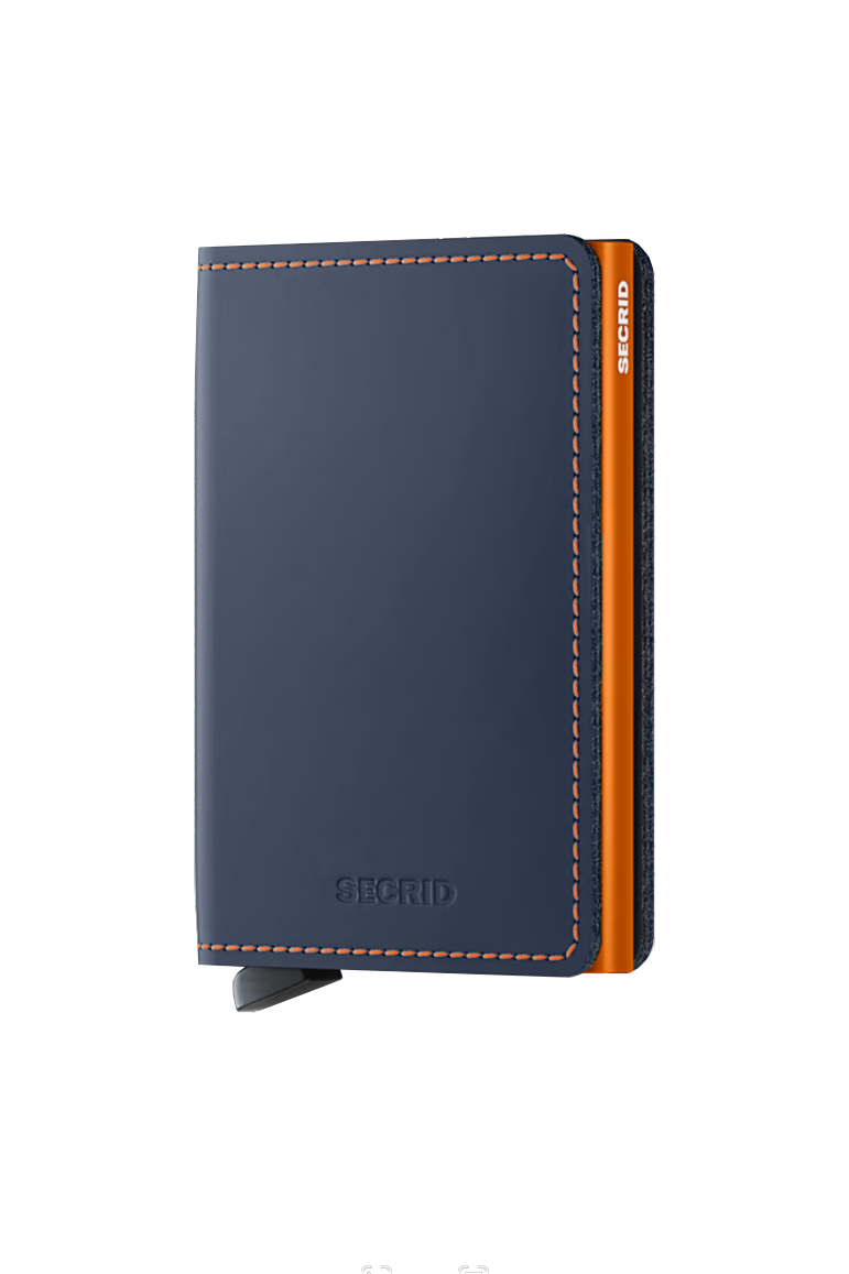 SLIMWALLET MATTE NIGHTBLUE & ORANGE - Wallet - Novaman