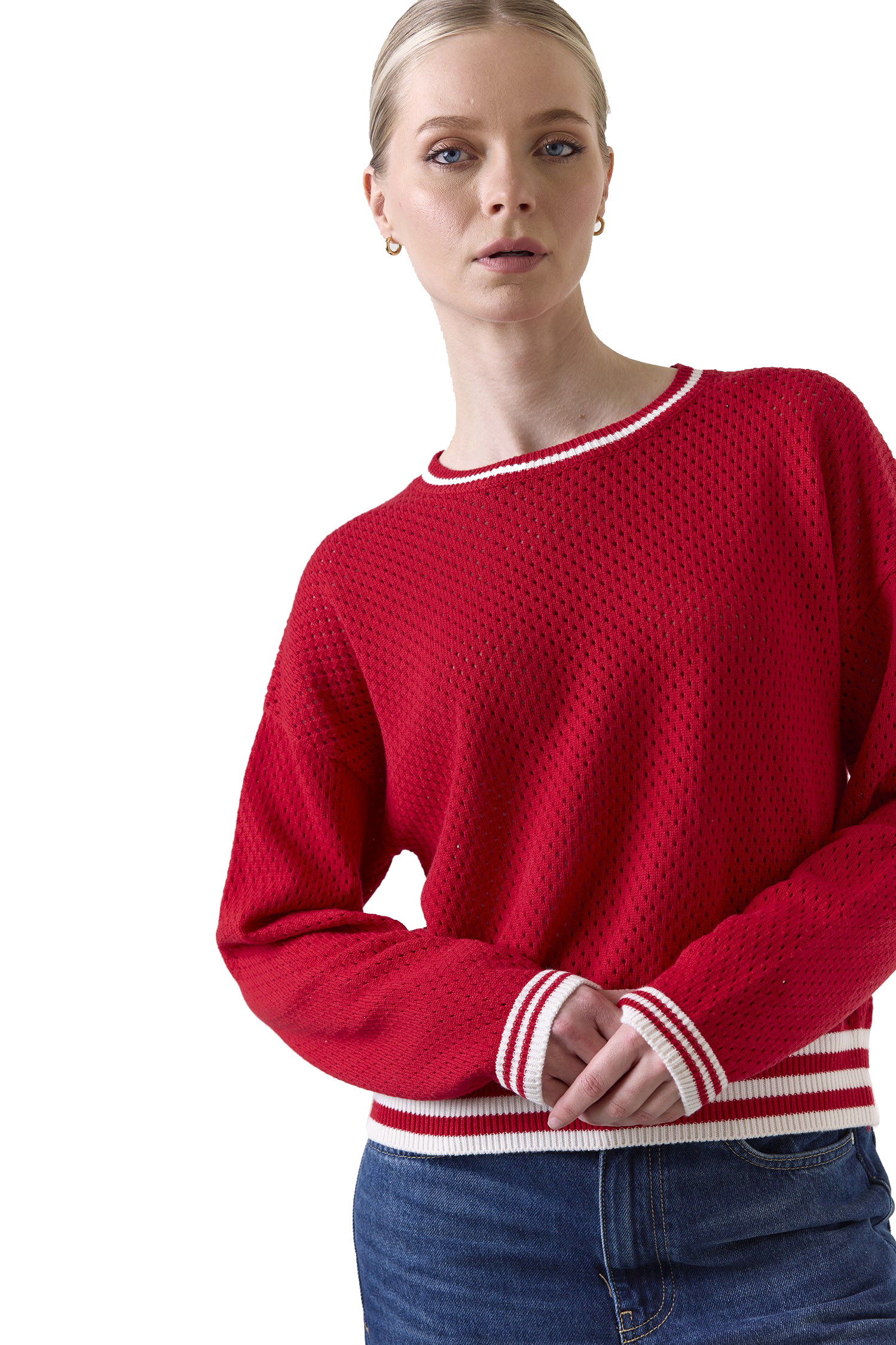 VANESSA STRIPE DETAIL CREW - Sweaters - Sassanova