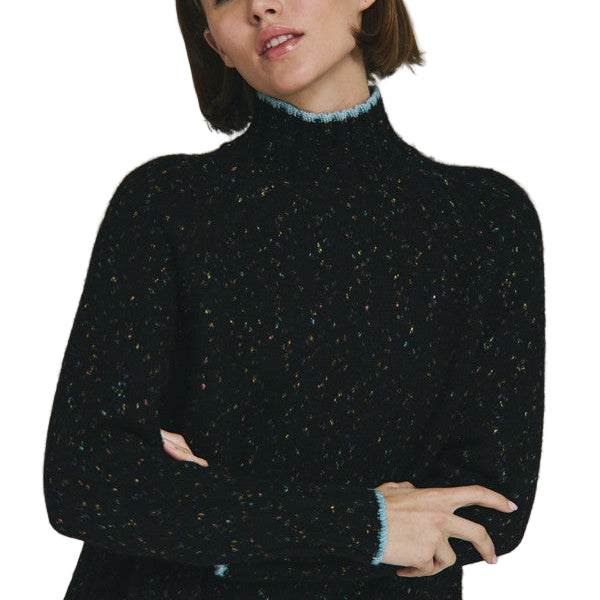 TIPPED TWEED MOCK SWEATER
sassanova