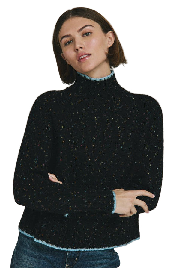 TIPPED TWEED MOCK SWEATER
sassanova