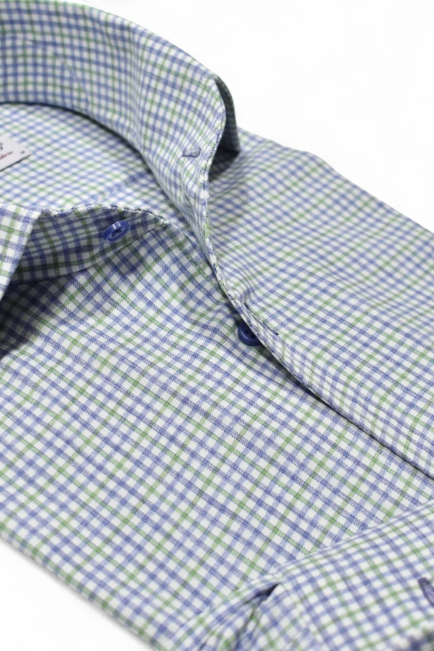 FINE PLAID DRESS SHIRT - Long Sleeved Shirts - Novaman