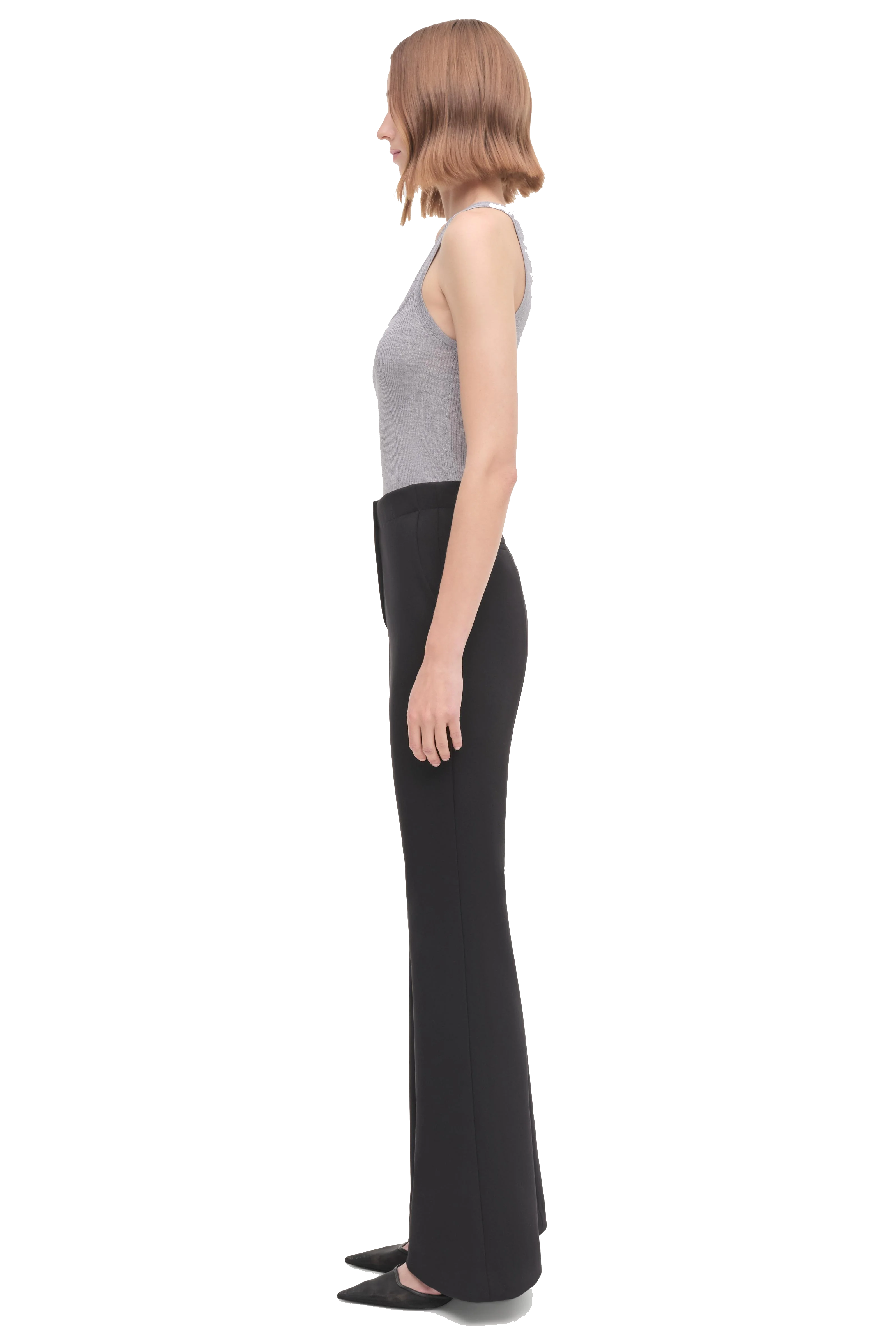 black flared long trousers-sassanova