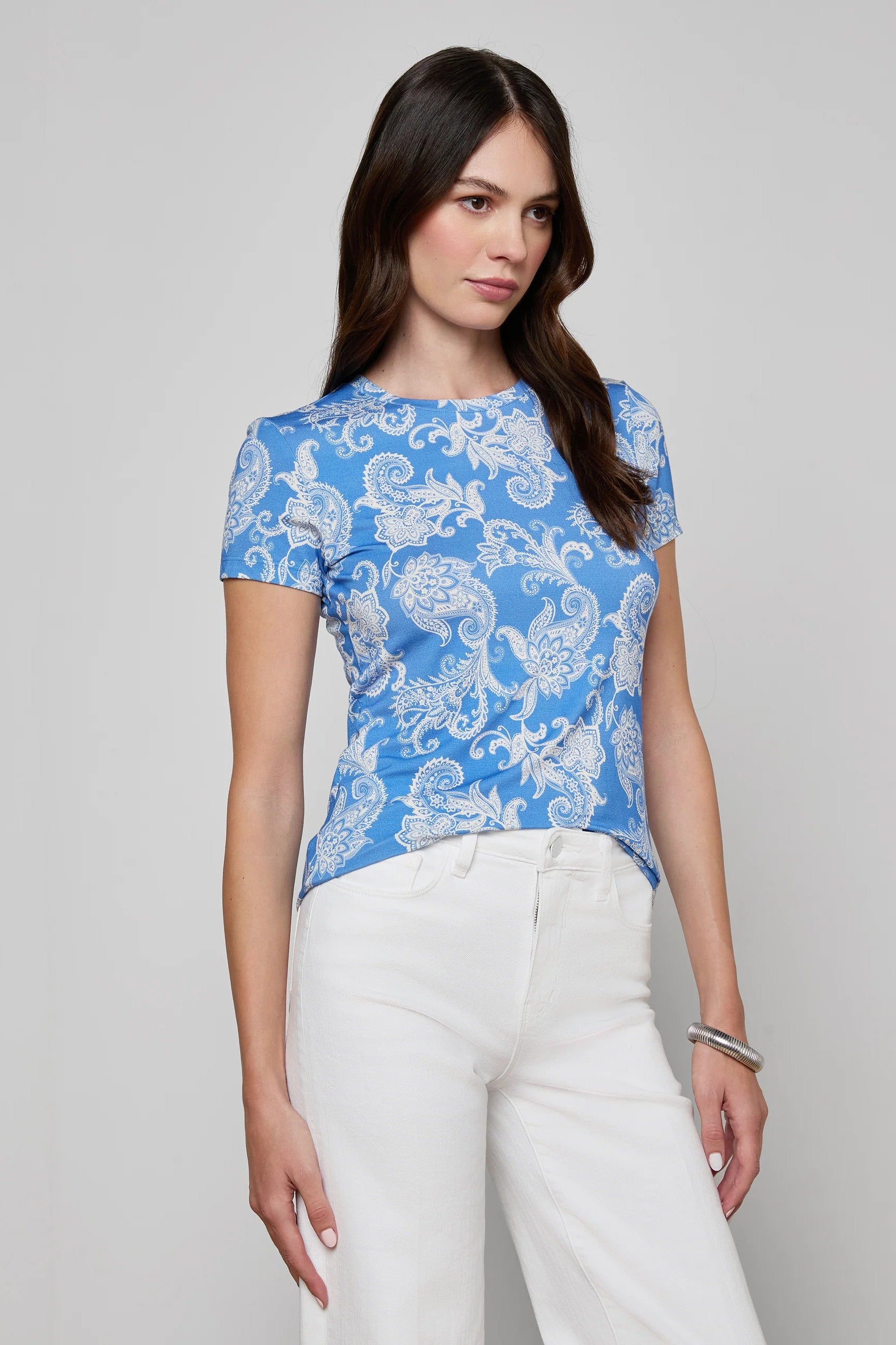 RESSI SS TWO TONE PAISLEY TEE - T-shirts - Sassanova
