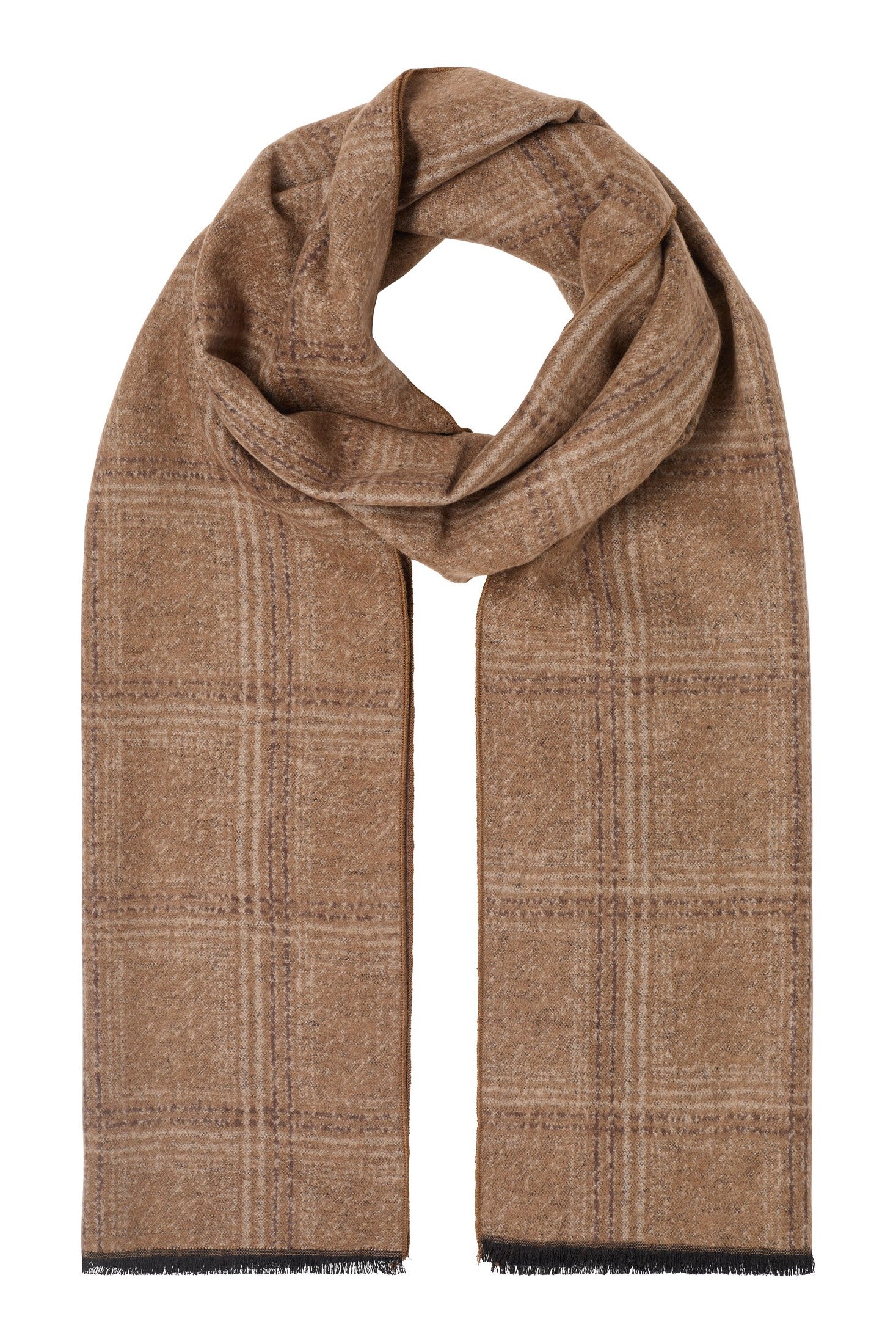 LOUIS SILK SCARF BROWN OS - novaman