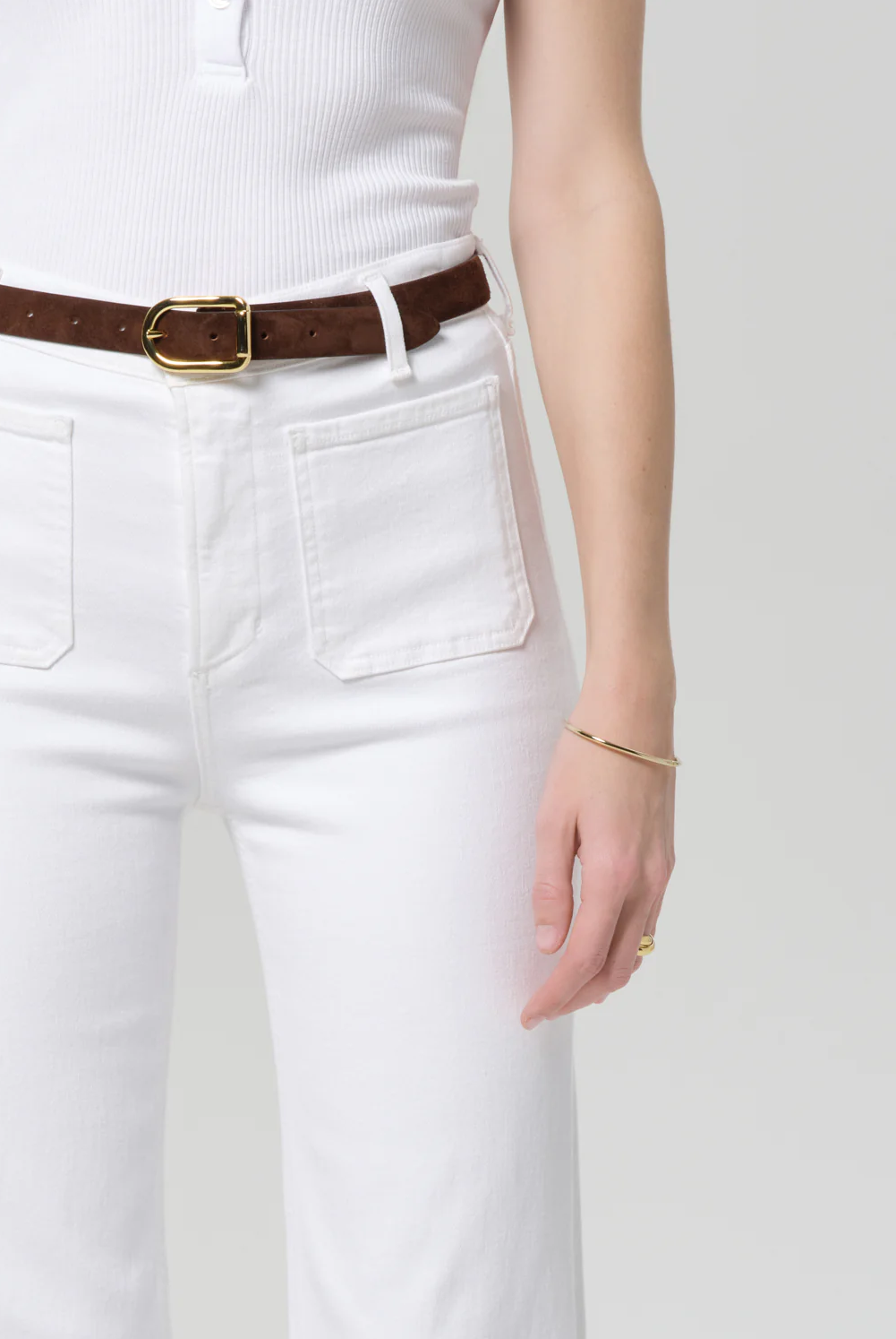 KIMBERLY PATCH POCKET FLARE JEAN - Jeans - Sassanova