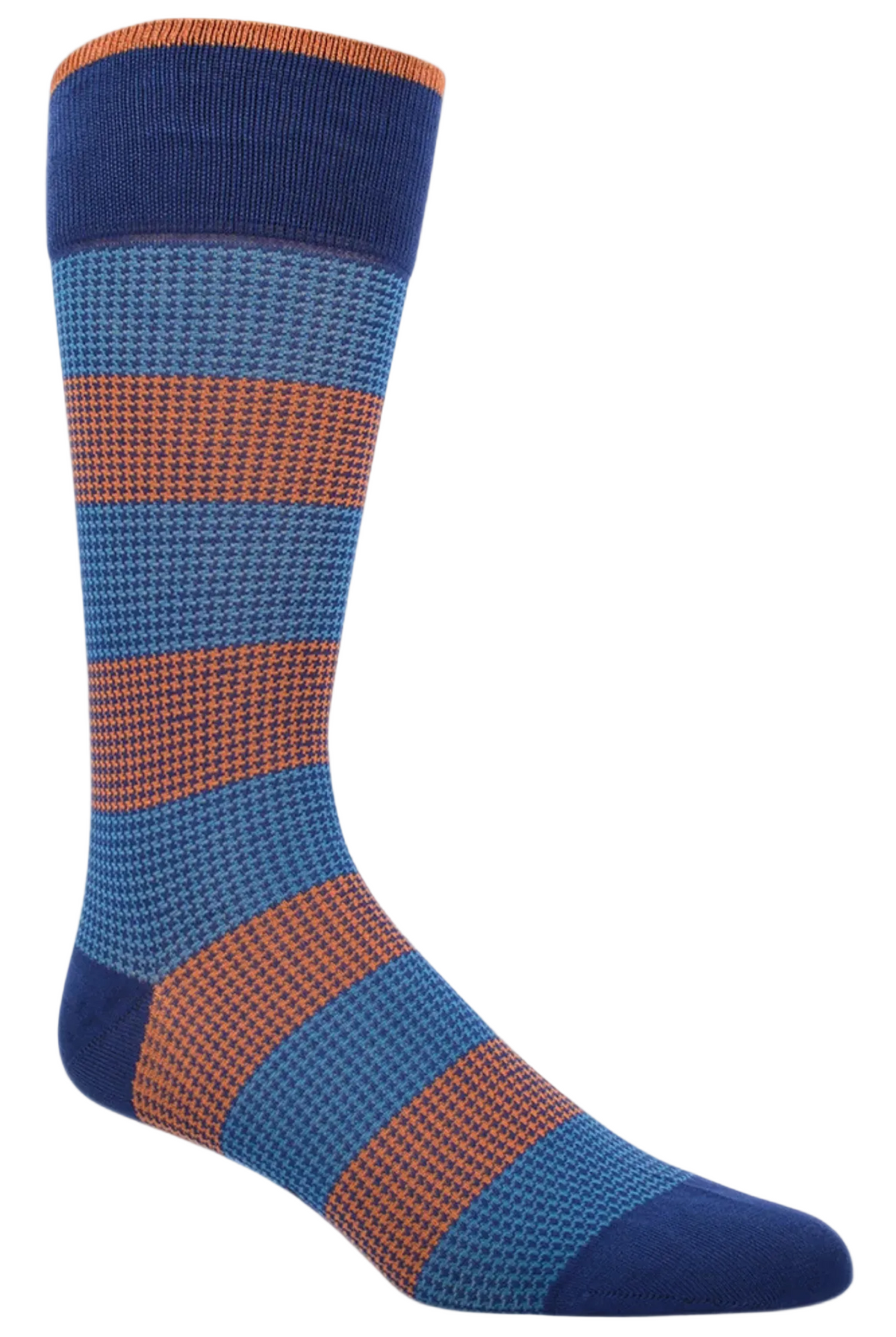 HOUNDSTOOTH BAR STRIPE SOCK INDIGO Sassanova / Novaman
