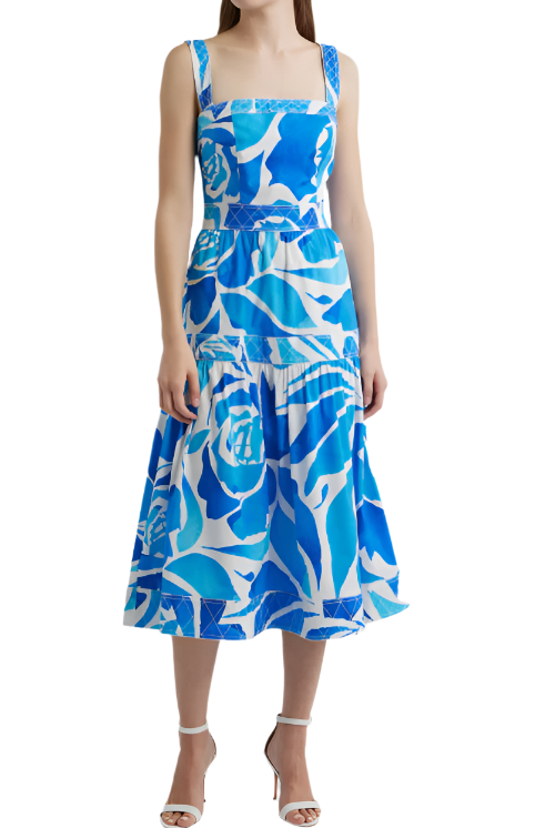 ANNETTE DREAM ROSE POPLIN MIDI DRESS-Sassanova