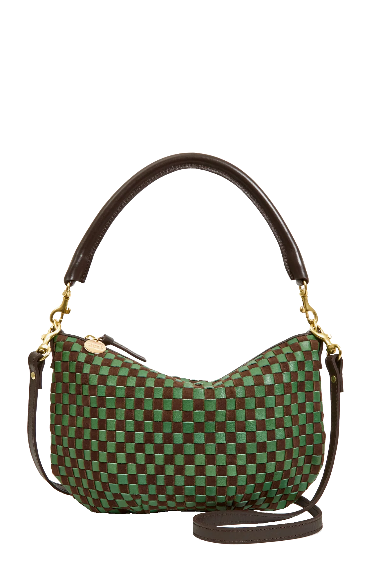 PETITE MOYEN MESSENGER LEATHER/SUEDE WOVEN CHECKER - Handbags - Sassanova