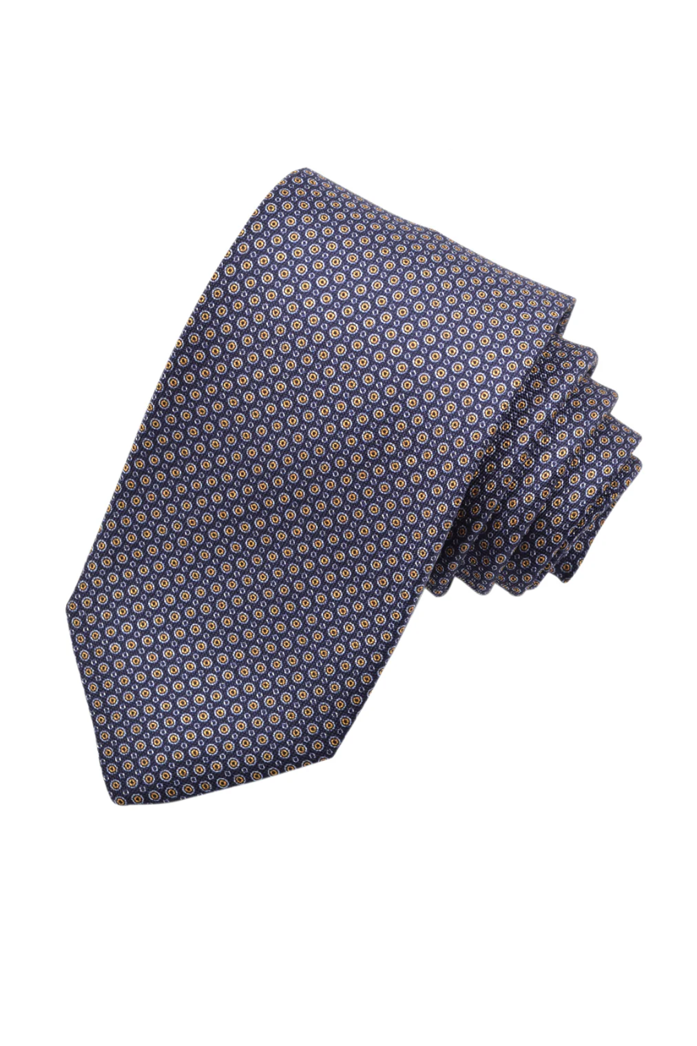 ITALIAN SILK MICRO DOT TIE NAVY OS - novaman