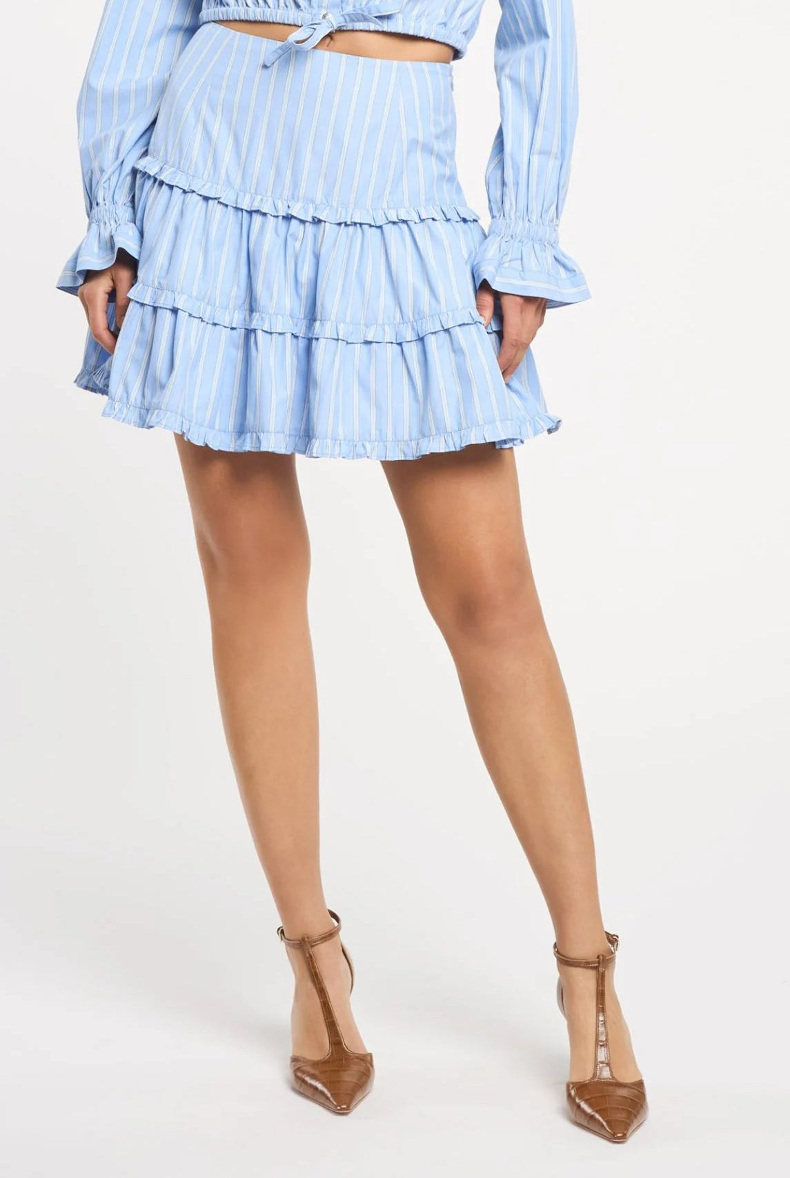 LILI STRIPE THEA SKIRT - Skirts - Sassanova