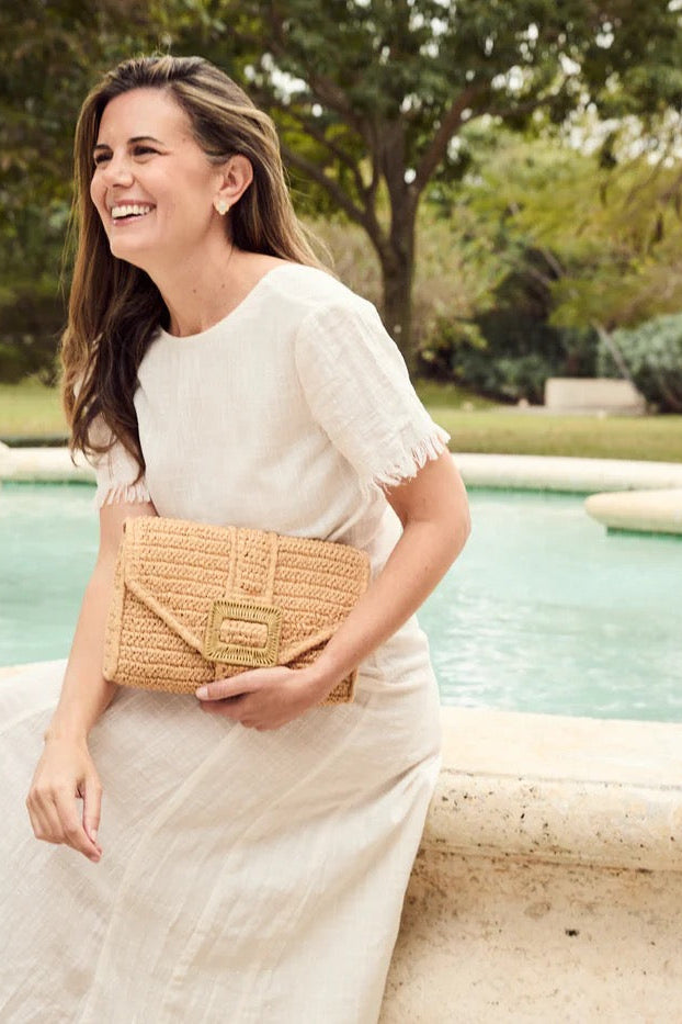 THE AVIS CLUTCH- NATURAL - Handbags - Sassanova