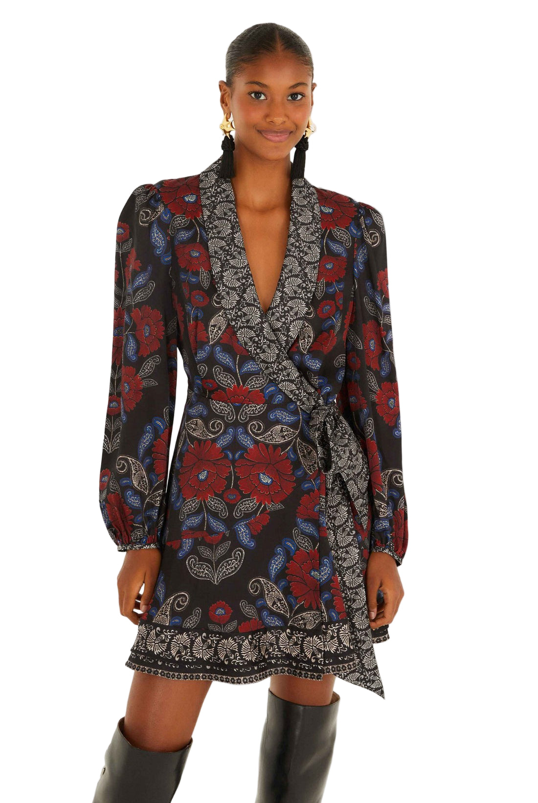 VALENTINA WRAP MINI DRESS-Sassanova