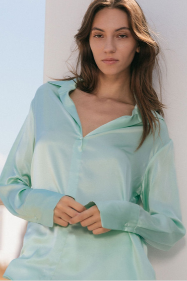 DARIA BLOUSE- SEAMOSS SOLID - Blouses - Sassanova