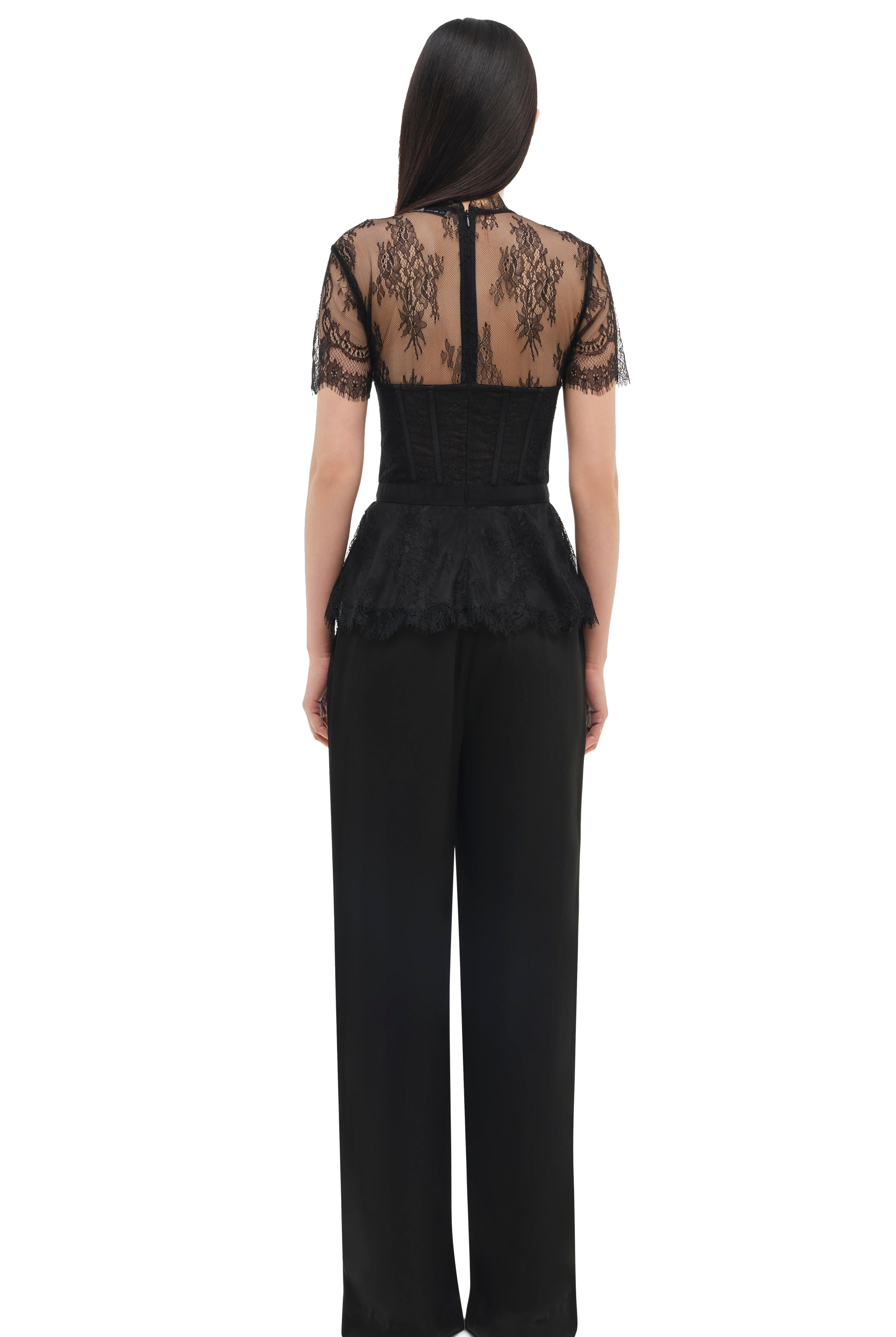 KEHLANI LACE S/S BUSTIER TOP - Blouses - Sassanova