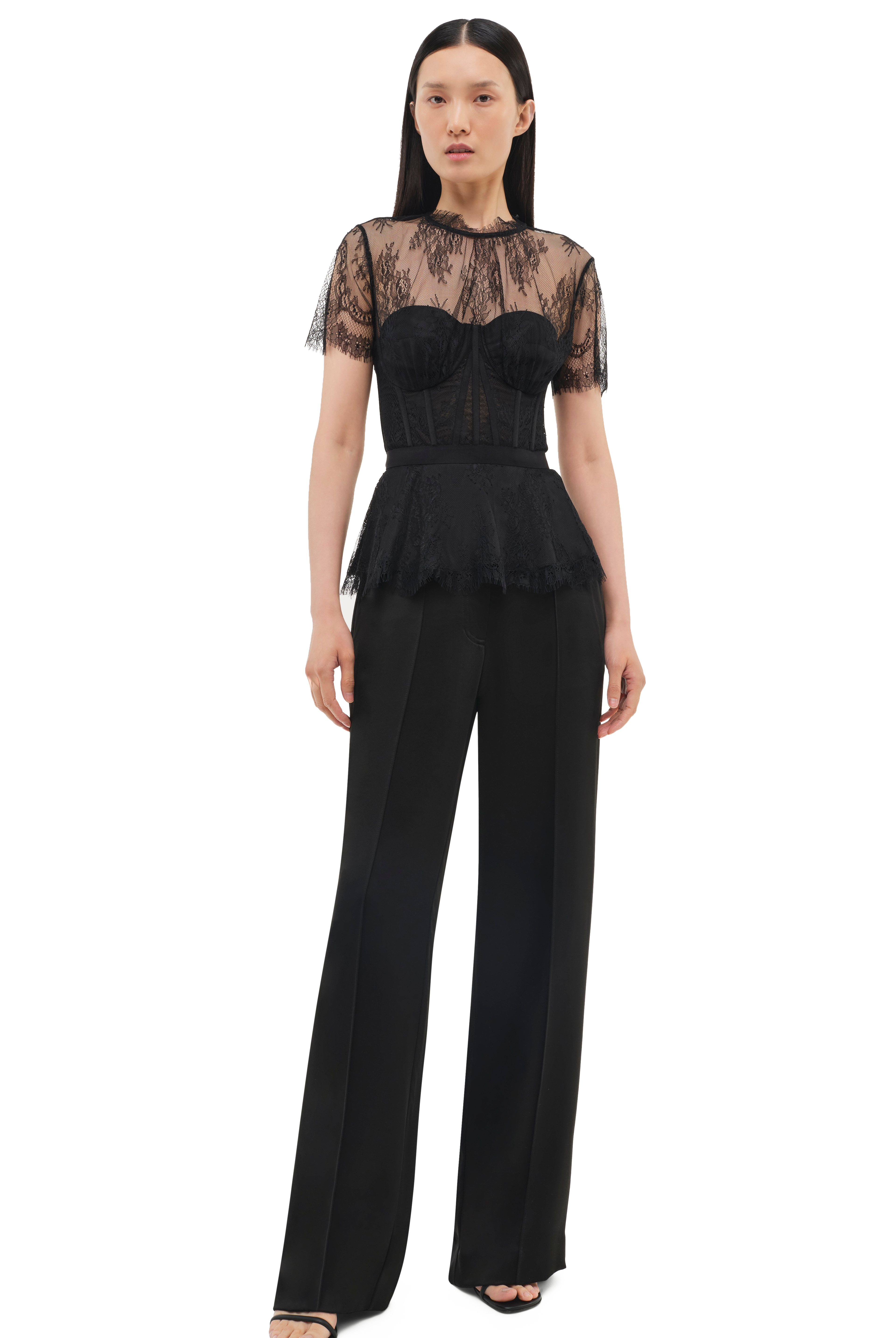 KEHLANI LACE S/S BUSTIER TOP - Blouses - Sassanova