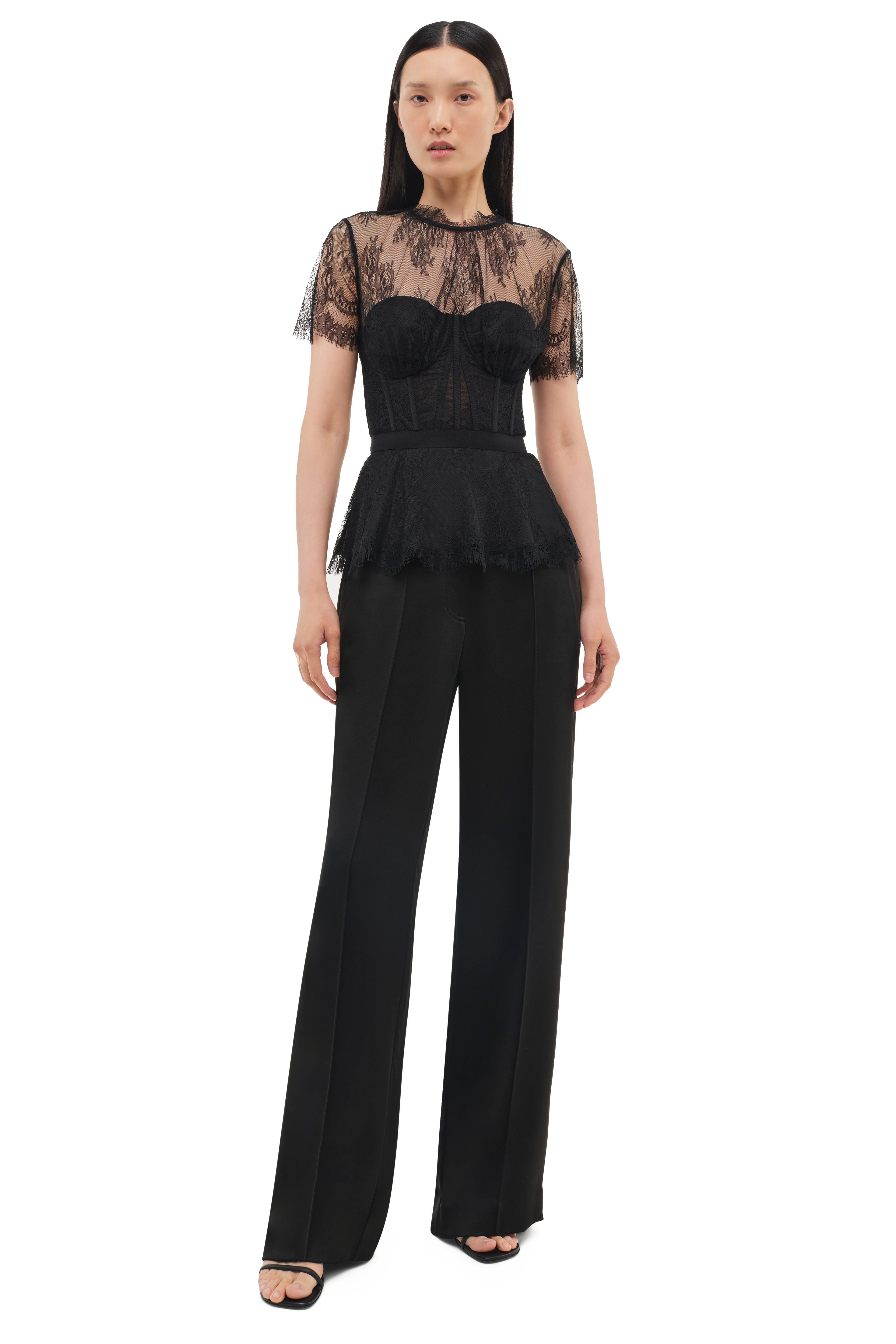 KEHLANI LACE S/S BUSTIER TOP - sassanova
