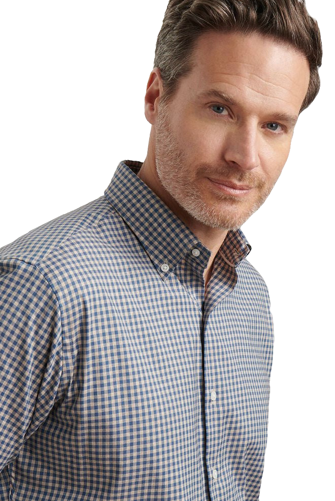 CONWAY CROWN LITE SPORT SHIRT with brown plaid print-novaman