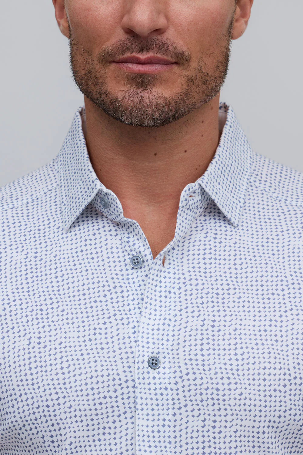 MINI DASH PRINTED SHORT SLEEVE SPORT SHIRT - Short Sleeved Shirts - Novaman