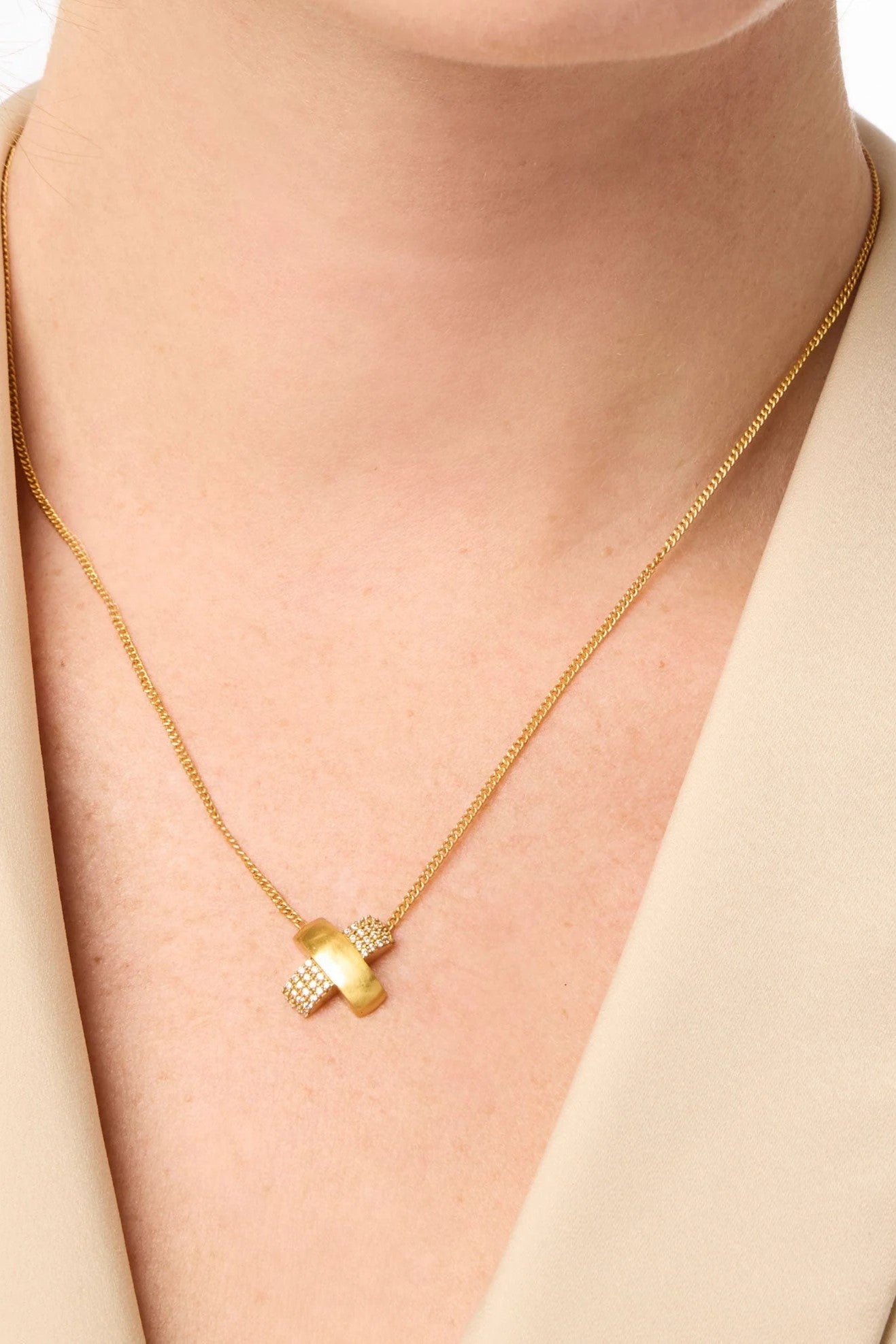 CATALINA X PAVE DELICATE NECKLACE- GLD/CZ
sassanova