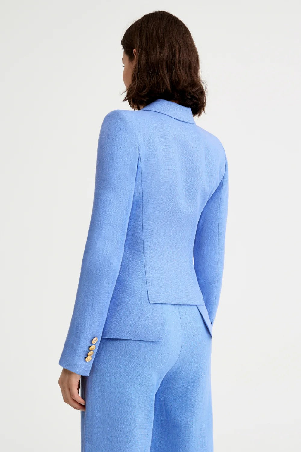 LINEN CLASSIC DUCHESS BLAZER - Jackets - Sassanova