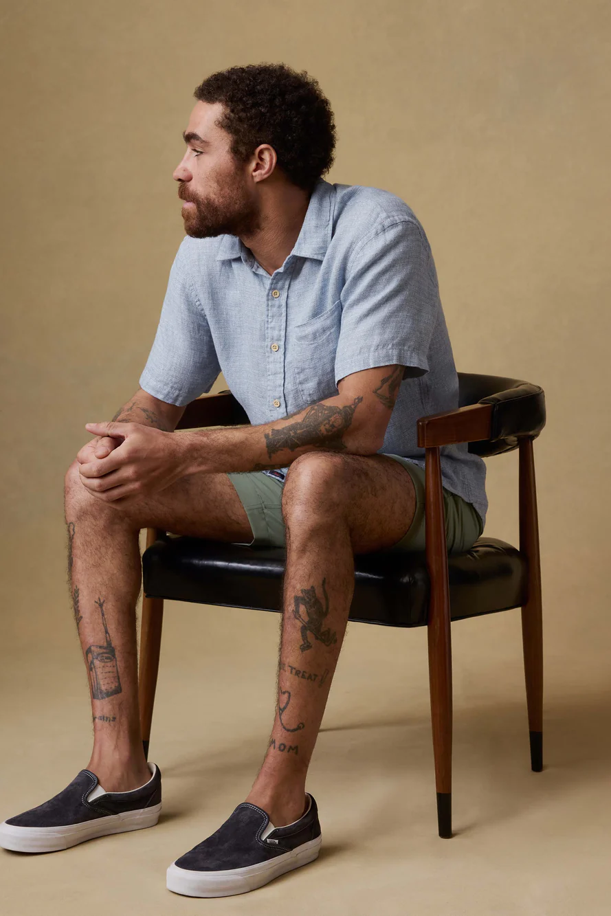 SHORT SLEEVE PALMA LINEN SHIRT - Short Sleeved Shirts - Novaman