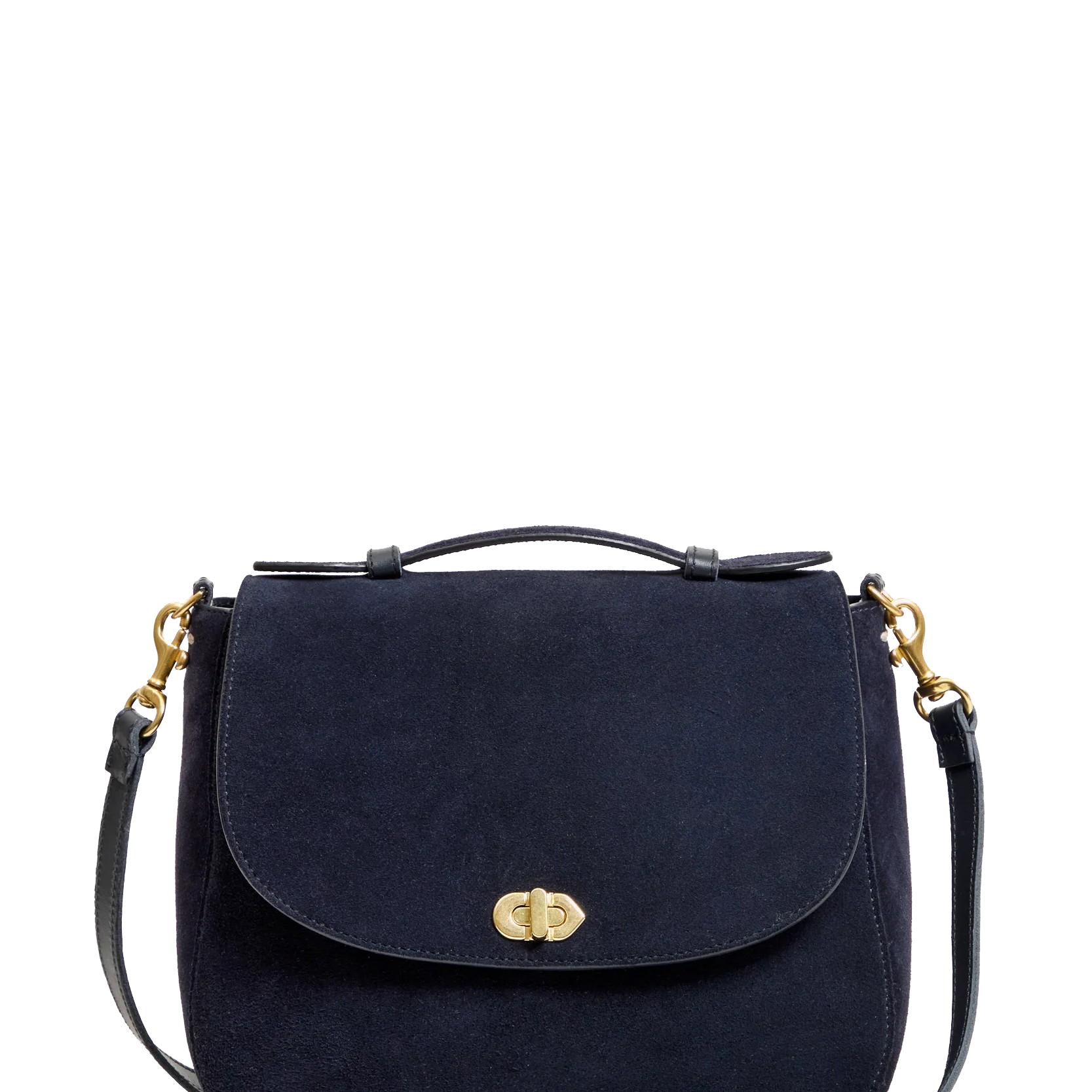 SUEDE TURNLOCK LOUIS W/ TOP HANDLE - Handbags - Sassanova