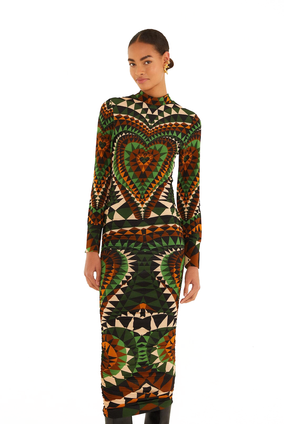 HEART DECO JERSEY MIDI DRESS - sassanova