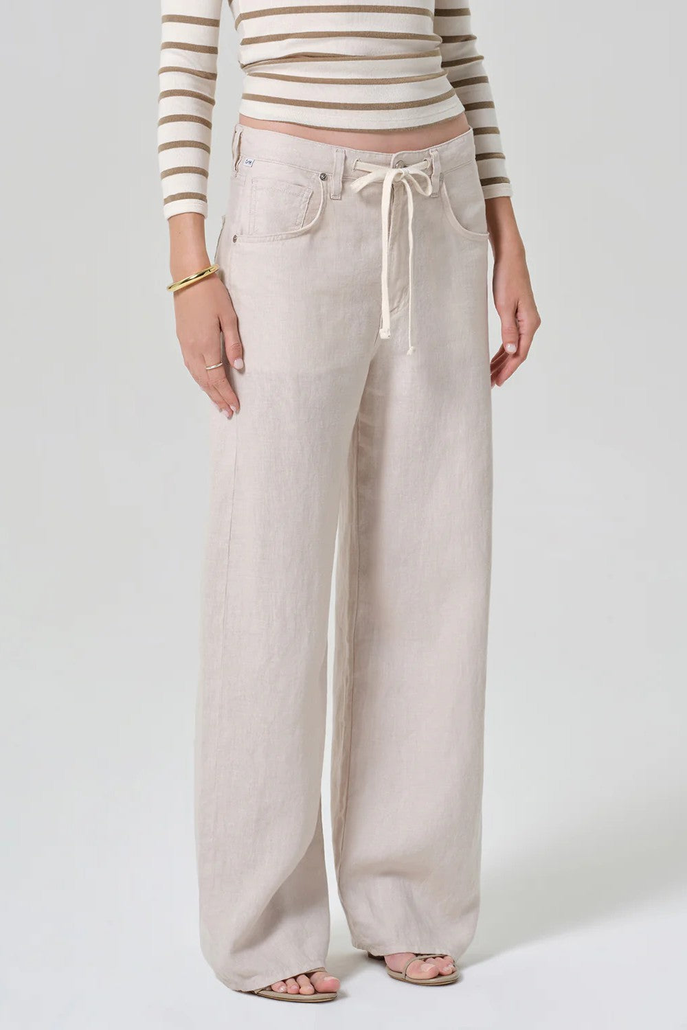BRYNN DRAWSTRING LINEN TROUSER - Pants - Sassanova