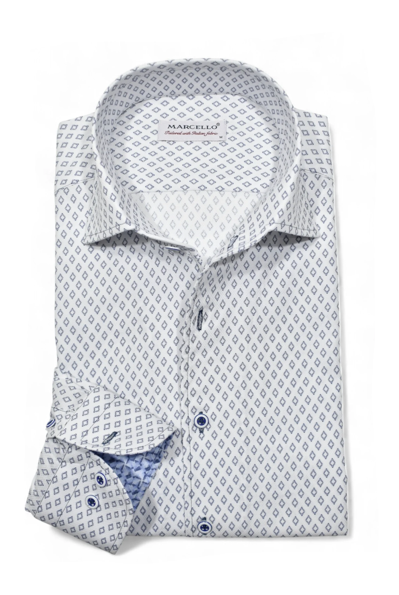 LONG SLEEVE DIAMOND DRESS SHIRT - Long Sleeved Shirts - Novaman