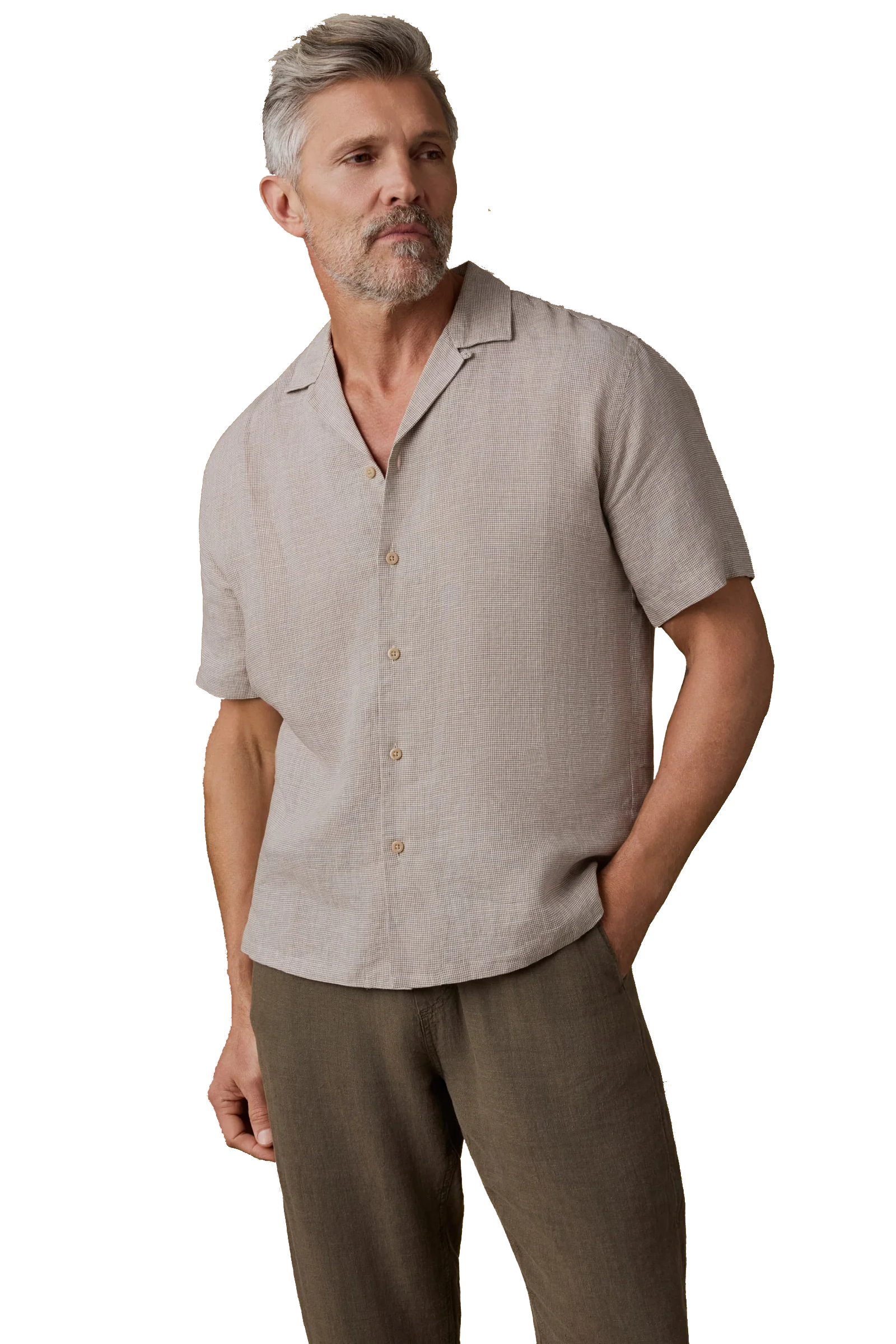 SHORT SLEEVE LAGUNA LINEN CAMP SHIRT - Short Sleeved Shirts - Novaman