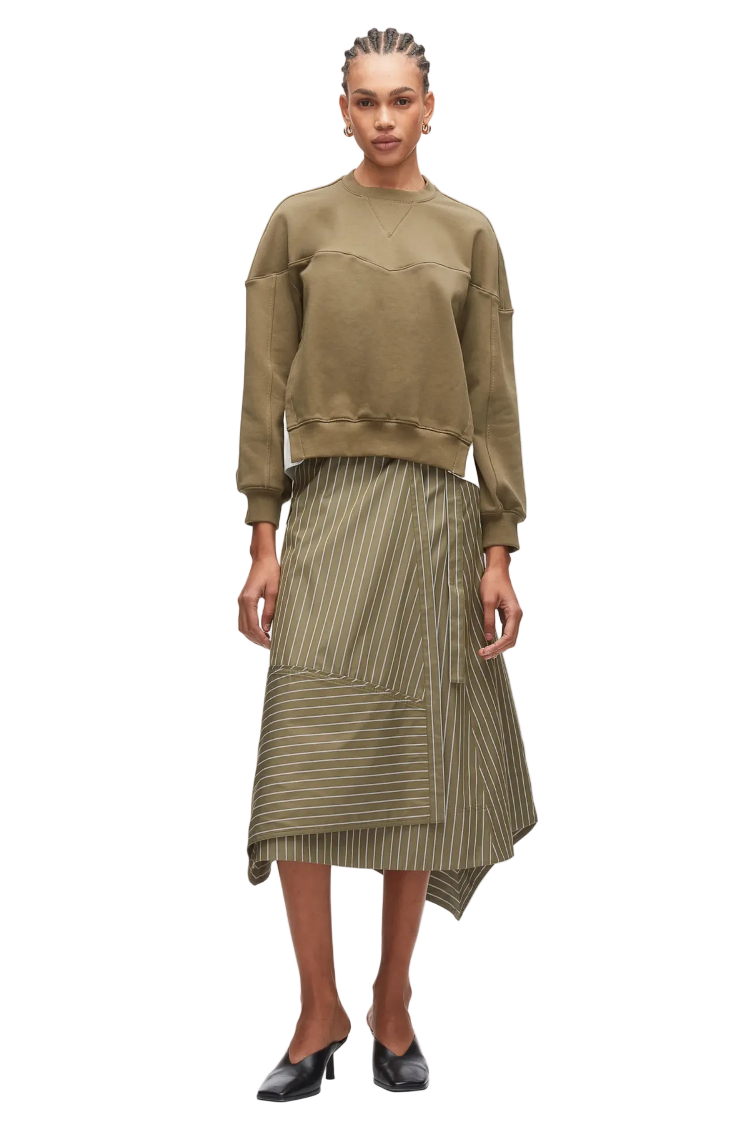 LONG SLEEVE FRENCH TERRY SWEATSHIRT W/POPLIN Sassanova