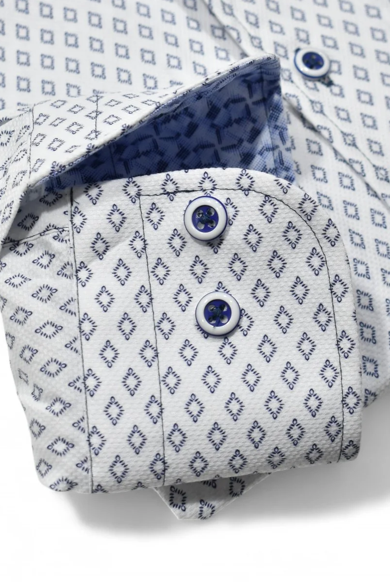 LONG SLEEVE DIAMOND DRESS SHIRT - Long Sleeved Shirts - Novaman