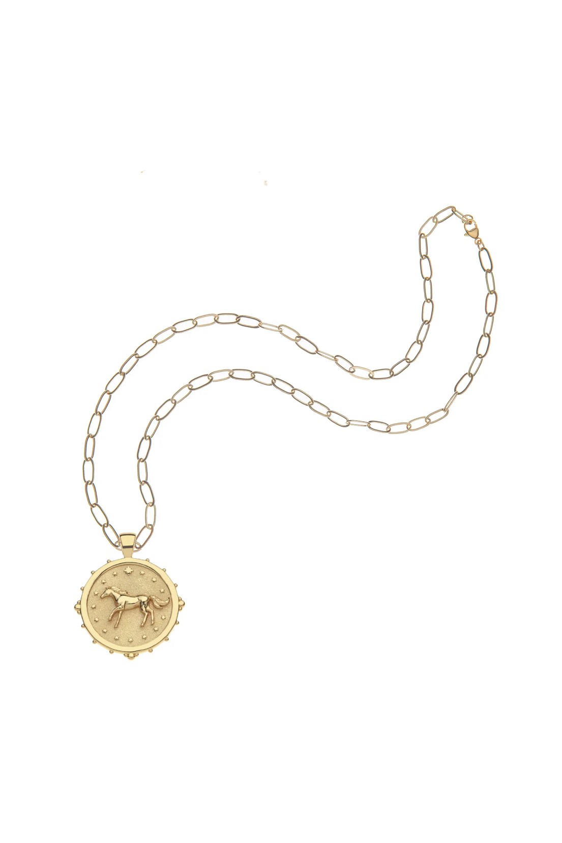 COURAGE YEAR OF HORSE NECKLACE- DRAWN LINK CHAIN- Necklaces - Sassanova