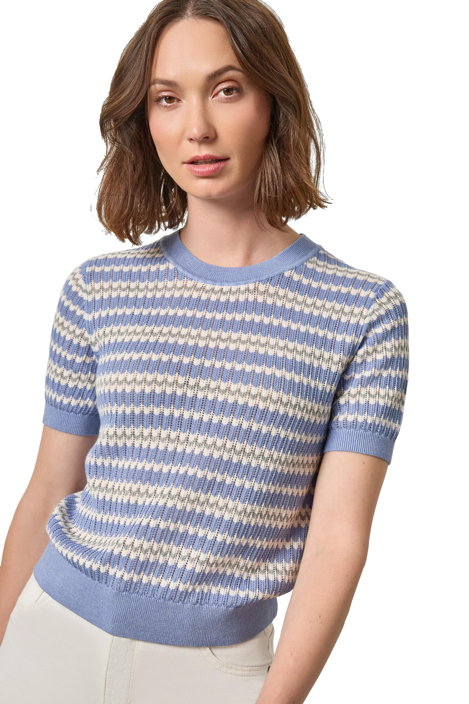 NOVELTY STRIPE CREWNECK SWEATER - Sweaters - Sassanova