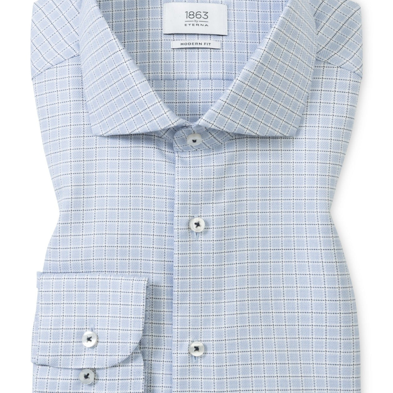 CHECK TWILL MODERN FIT DRESS SHIRT - Long Sleeved Shirts - Novaman