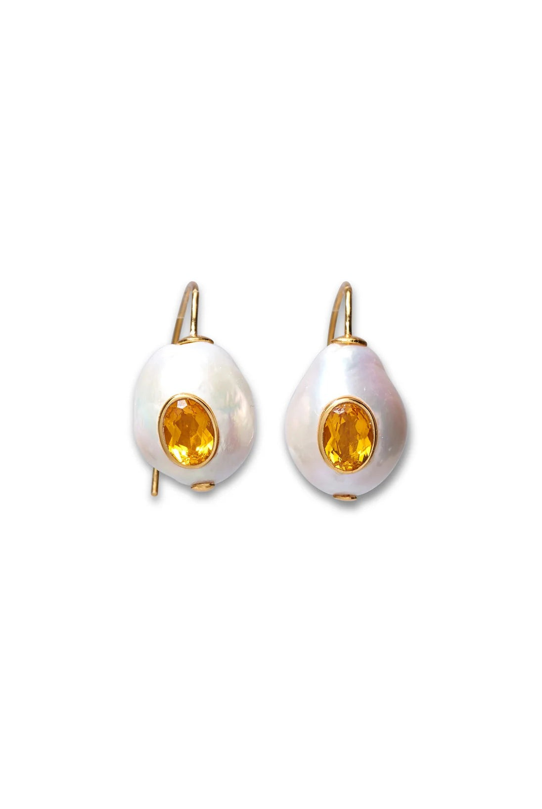 PEARL PABLO EARRINGS- CITRINE - sassanova