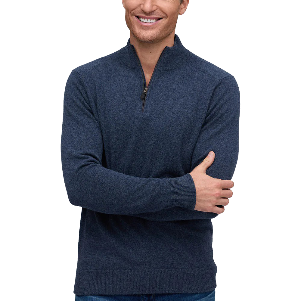 CASHMERE ZIP MOCK - Sweaters - Novaman