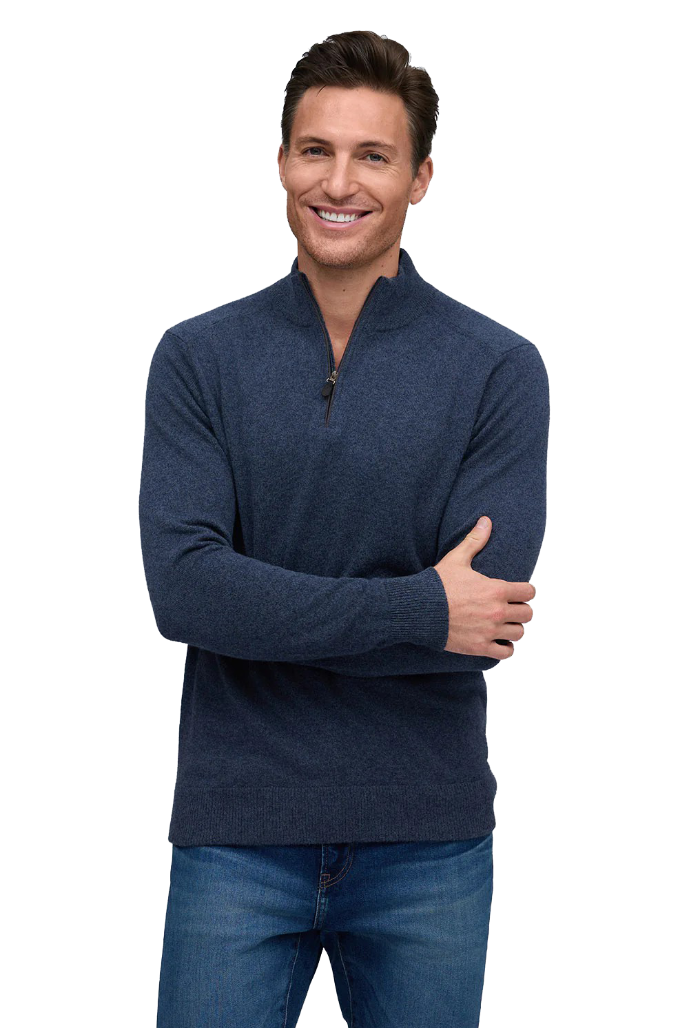 CASHMERE ZIP MOCK - Sweaters - Novaman